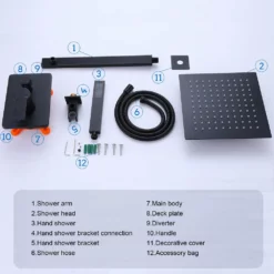 Wall Mount Matte Black 10" Shower System RB0820 -Cheap RBrohant Store RB0820 2