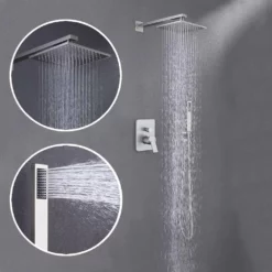 Wall Mount Matte Black 10" Shower System RB0820 -Cheap RBrohant Store RB0821 4