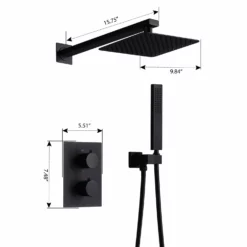 Wall Mount Large Flow Thermostatic Shower System With Rough-In Valve RB0842 -Cheap RBrohant Store RB0842 7 1a34f278 cd41 4964 86a4 7f97d90c2cc3