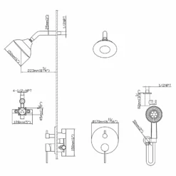 Wall Mount Rainfall Shower System With 5-function ShowerHead RB0865 -Cheap RBrohant Store RB0865 8 0ceb598d 94aa 4704 8884 320137276667