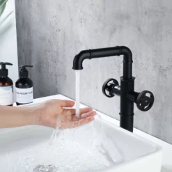 Two Handle One Hole Matte Black Vessel Sink Faucet RB0903 -Cheap RBrohant Store RB0903 3