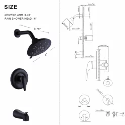 Wall Mount Pressure-Balanced Rainfall Shower Fixtures With Tub Spout RB0905 -Cheap RBrohant Store RB0905