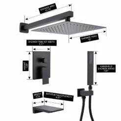 3-Function Pressure-Balanced Rain Shower System With Tub Spout RB0906 -Cheap RBrohant Store RB0906 9