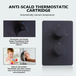 Wall Mount Thermostatic Rain Shower Head Kit Matte Black Shower Combo Set RB0946 -Cheap RBrohant Store RB0946 7 f1c1459f 154f 4faf 9d17 779140a88bb0