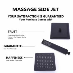 Wall Mount Thermostatic Rain Shower Head Kit Matte Black Shower Combo Set RB0946 -Cheap RBrohant Store RB0946 8