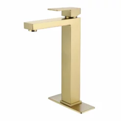 Tall Bathroom Faucet For Vessel Sink Single Handle Brushed Gold Bathroom Vessel Faucet RB0957