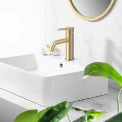 Brushed Gold Single Hole Bathroom Sink Faucet Basin Lavatory Faucet RB0960 -Cheap RBrohant Store RB0960 3