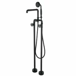 Matte Black Freestanding Tub Faucet Clawfoot Industrial Tub Faucet With Hand Shower RB0992