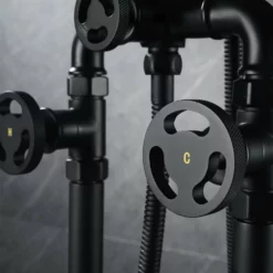 Matte Black Freestanding Tub Faucet Clawfoot Industrial Tub Faucet With Hand Shower RB0992 -Cheap RBrohant Store RB0992 8