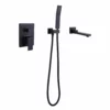 Wall Mounted Matte Black Tub Filler With Tub Spout And Hand Shower RB1014
