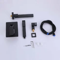 Wall Mounted Matte Black Tub Filler With Tub Spout And Hand Shower RB1014 -Cheap RBrohant Store RB1014 9