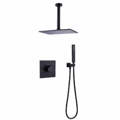 Ceiling Mount Single Handle Rain Shower Head System Matte Black RB1021