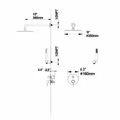 Wall Mount Shower Faucet Set With Pressure Balance Valve RB1051 -Cheap RBrohant Store RB1051 10