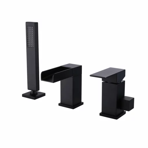 Tub Filler With Handheld Shower Matte Black Bathtub Waterfall Faucet RB1063 7 Tub Filler With Handheld Shower Matte Black Bathtub Waterfall Faucet RB1063 -Cheap RBrohant Store RB1063 1