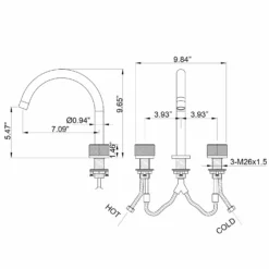 Widespread Bathroom Faucet Two Handle Basin Sink Mixer Tap RB1066 -Cheap RBrohant Store RB1066 7