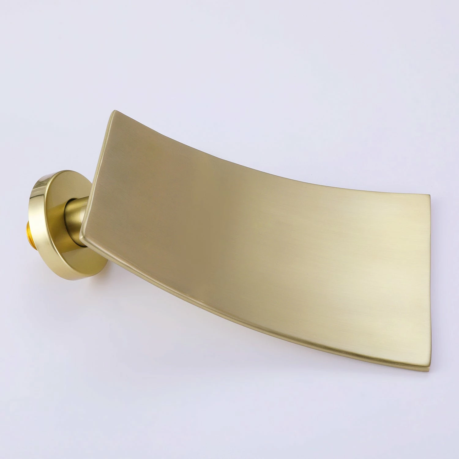 Brushed Gold Wall Mount Waterfall Spout Bathroom Sink Faucet RB1075 4 Brushed Gold Wall Mount Waterfall Spout Bathroom Sink Faucet RB1075 - Image 4