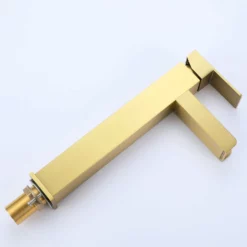 Tall Waterfall Spout Bathroom Lavatory Faucet Deck Mounted Brushed Gold RB1077 -Cheap RBrohant Store RB1077 7