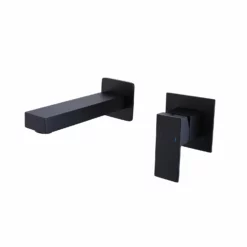 Wall Mount Bathroom Sink Faucet Matte Black Solid Brass Basin Mixer Tap RB1093