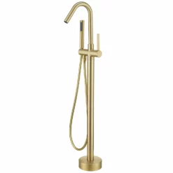 Cheap RBrohant Store 34 Floor Mounted Freestanding Golden Bathtub Faucet With High-Arc Spout RB1100