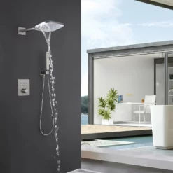 Wall Mounted Concealed Thermostatic Waterfall & Rainfall Shower System RB1103 -Cheap RBrohant Store RB1103 3