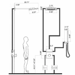 Wall Mounted Concealed Thermostatic Waterfall & Rainfall Shower System RB1103 -Cheap RBrohant Store RB1103 9