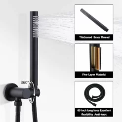 Shower System Matte Black Wall Mount 3-Function Tub Shower Combo Set RB1109 18 Shower System Matte Black Wall Mount 3-Function Tub Shower Combo Set RB1109 -Cheap RBrohant Store RB1109 5