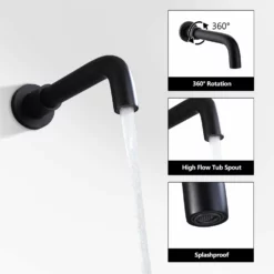 Shower System Matte Black Wall Mount 3-Function Tub Shower Combo Set RB1109 20 Shower System Matte Black Wall Mount 3-Function Tub Shower Combo Set RB1109 -Cheap RBrohant Store RB1109 8