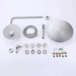 Shower System With 12-Inch Rain Shower Head Wand 4pcs Body Jets RB1115 -Cheap RBrohant Store RB1115 11