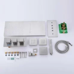 Brushed Nickel Thermostatic Shower System With 3pcs Body Jets Spray RB1119 -Cheap RBrohant Store RB1119 11