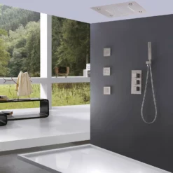 High-End Thermostatic Shower System With LED Waterfall Rainfall Shower Head RB1123 -Cheap RBrohant Store RB1123 4