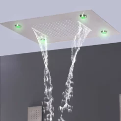 High-End Thermostatic Shower System With LED Waterfall Rainfall Shower Head RB1123 -Cheap RBrohant Store RB1123 6