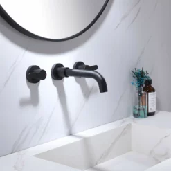 Wall Mount Bathroom Sink Faucet Rough-in Valve Included Matte Black RB1126 14 Wall Mount Bathroom Sink Faucet Rough-in Valve Included Matte Black RB1126 -Cheap RBrohant Store RB1126 5