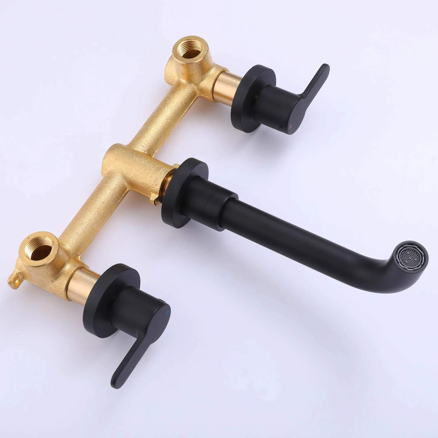 Wall Mount Bathroom Sink Faucet Rough-in Valve Included Matte Black RB1126 8 Wall Mount Bathroom Sink Faucet Rough-in Valve Included Matte Black RB1126 - Image 8