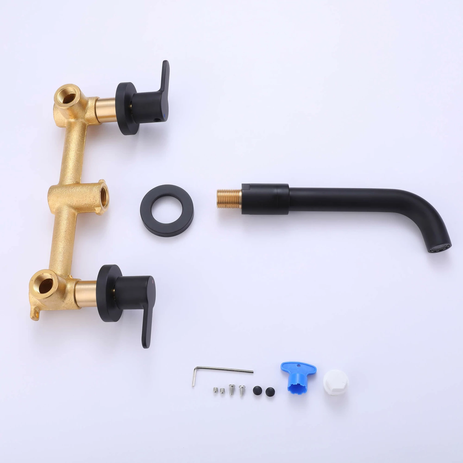 Wall Mount Bathroom Sink Faucet Rough-in Valve Included Matte Black RB1126 9 Wall Mount Bathroom Sink Faucet Rough-in Valve Included Matte Black RB1126 - Image 9