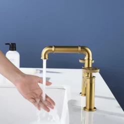 Centerset Bridge Bathroom Sink Faucet Brass Two Handle RB1132 -Cheap RBrohant Store RB1132 3