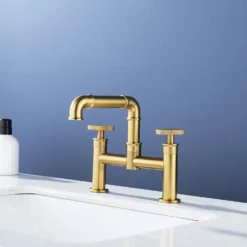 Centerset Bridge Bathroom Sink Faucet Brass Two Handle RB1132 -Cheap RBrohant Store RB1132 4