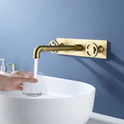 Wall Mount Bathroom Faucet 2 Handle Industrial Sink Mixer Faucet RB1136 -Cheap RBrohant Store RB1136 3