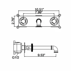 Wall Mount Bathroom Faucet 2 Handle Industrial Sink Mixer Faucet RB1136 -Cheap RBrohant Store RB1136 8