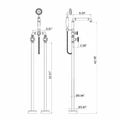 Industrial Style Freestanding Bathtub Faucet Floor Mounted Tub Filler 2 Wheel Knobs RB1142 17 Industrial Style Freestanding Bathtub Faucet Floor Mounted Tub Filler 2 Wheel Knobs RB1142 -Cheap RBrohant Store RB1142 8