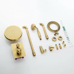 Bathroom Luxury Rain Mixer Combo Set Wall Mount Rainfall Shower System RB1152 -Cheap RBrohant Store RB1152 9