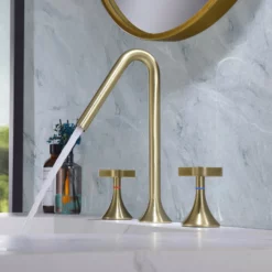 2 Handle Bathroom Sink Faucet 3 Hole Deck Mounted Come With Water Supply Hoses RB1171 -Cheap RBrohant Store RB1171 3 5c695260 43ef 40e2 a032 58b711d9a283