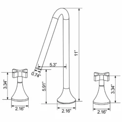 2 Handle Bathroom Sink Faucet 3 Hole Deck Mounted Come With Water Supply Hoses RB1171 -Cheap RBrohant Store RB1171 6 1fbc24c1 866e 45ab 803f c8ac6173d980