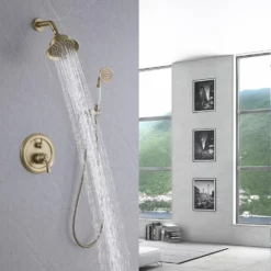 Complete Shower Faucet Set Wall Mount Shower System With Rough-In Valve RB1186 -Cheap RBrohant Store RB1186 3