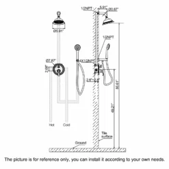 Complete Shower Faucet Set Wall Mount Shower System With Rough-In Valve RB1186 -Cheap RBrohant Store RB1186 8