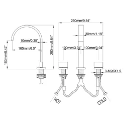 Two Handle Widespread Bathroom Sink Faucet Brushed Gold RB1189 15 Two Handle Widespread Bathroom Sink Faucet Brushed Gold RB1189 -Cheap RBrohant Store RB1189 8