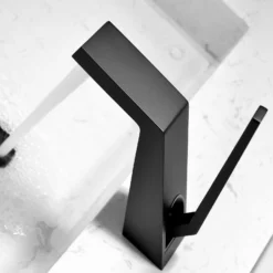 Bathroom Basin Mixer Tap Single Hole Bathroom Sink Faucet Matte Black RB1193 -Cheap RBrohant Store RB1193 5