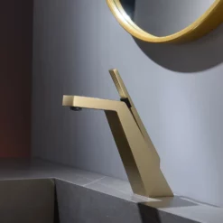 Brushed Gold Single Hole Modern Bathroom Sink Faucet RB1194 -Cheap RBrohant Store RB1194 3