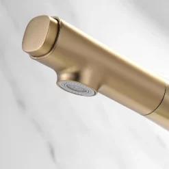Bathroom Sink Faucet With Pull Out Sprayer Liftable Mixer Tap Brushed Gold RB1196 -Cheap RBrohant Store RB1196 7