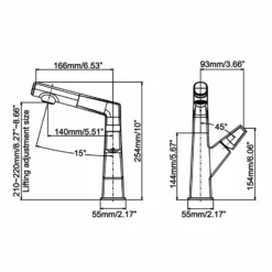 Bathroom Sink Faucet With Pull Out Sprayer Liftable Mixer Tap Brushed Gold RB1196 -Cheap RBrohant Store RB1196 9