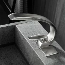 Deck Mounted Basin Single Handle Brushed Nickel Bathroom Faucet RB0726 -Cheap RBrohant Store RBF60005BNP 3